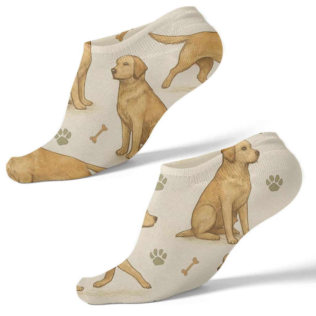 Vintage Park Study With Labrador Retriever Tessellation designer print ankle socks