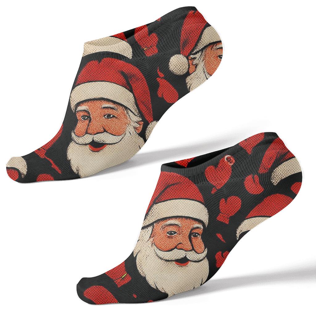 Pop Art Collage Santa Face Lattice personalized ankle socks