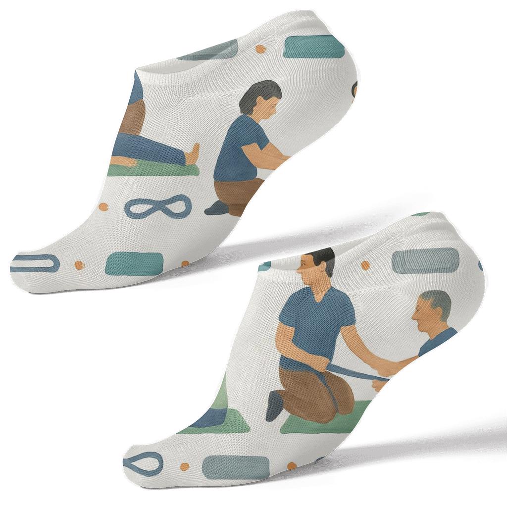 Therapy Session Study With Physical Therapist Motif Bands soft everyday ankle socks