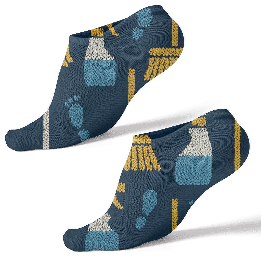 Knitted Tile Illusion Janitor Pattern designer print ankle socks
