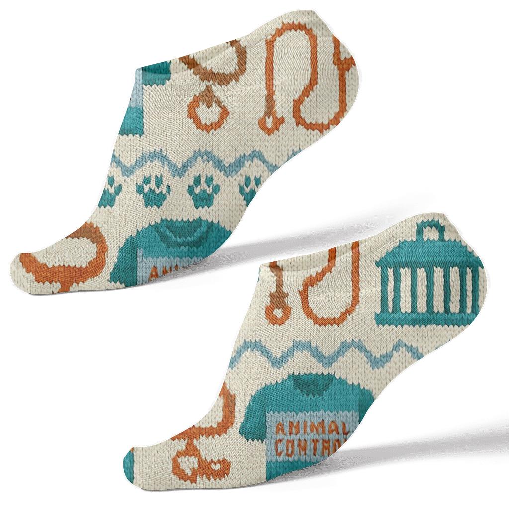 Animal Control Officer Knit Illusion Paw Band Tessellation comfortable cotton ankle socks