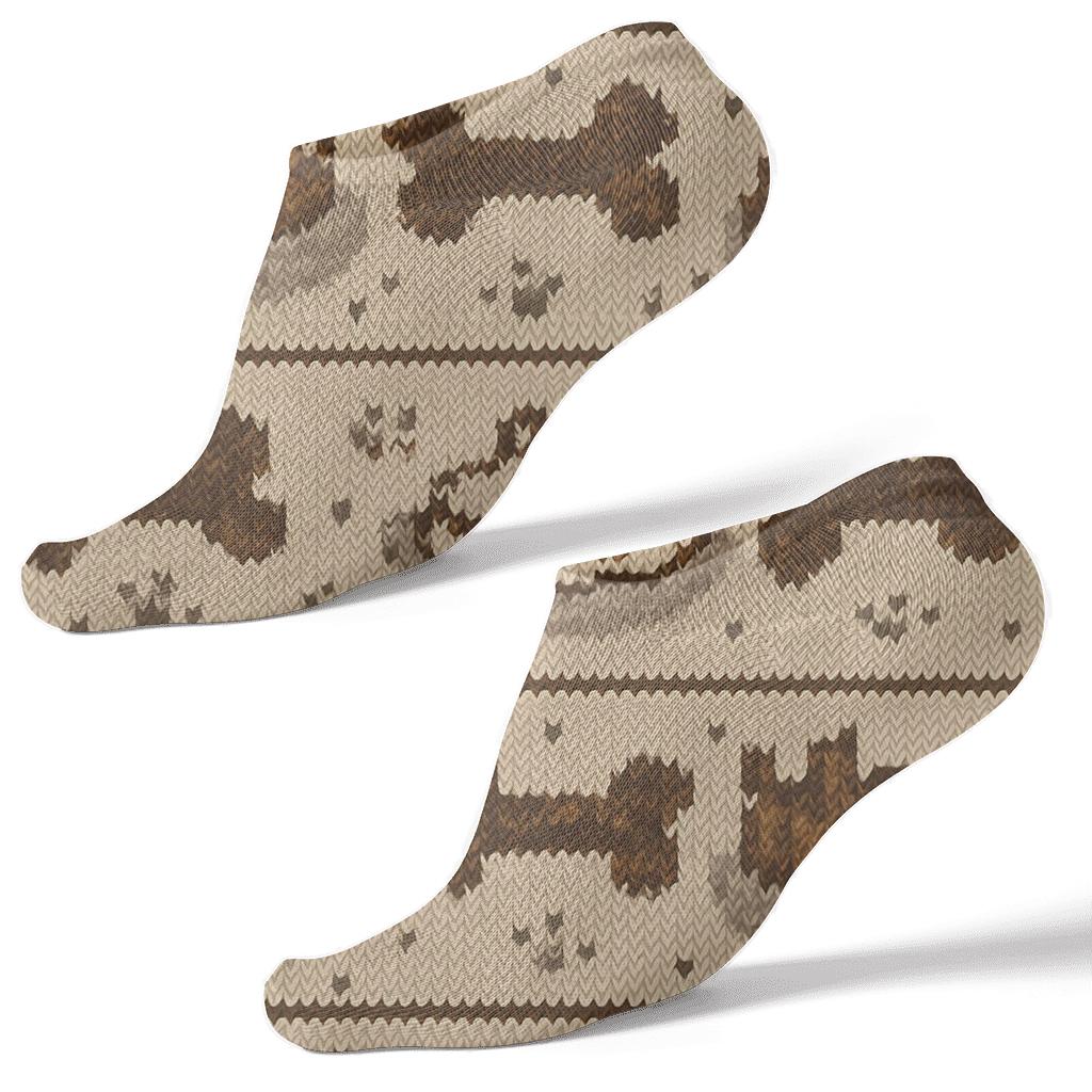 Knitted Brindle Bulldog Blanket Stripe Repeat stylish athletic ankle socks