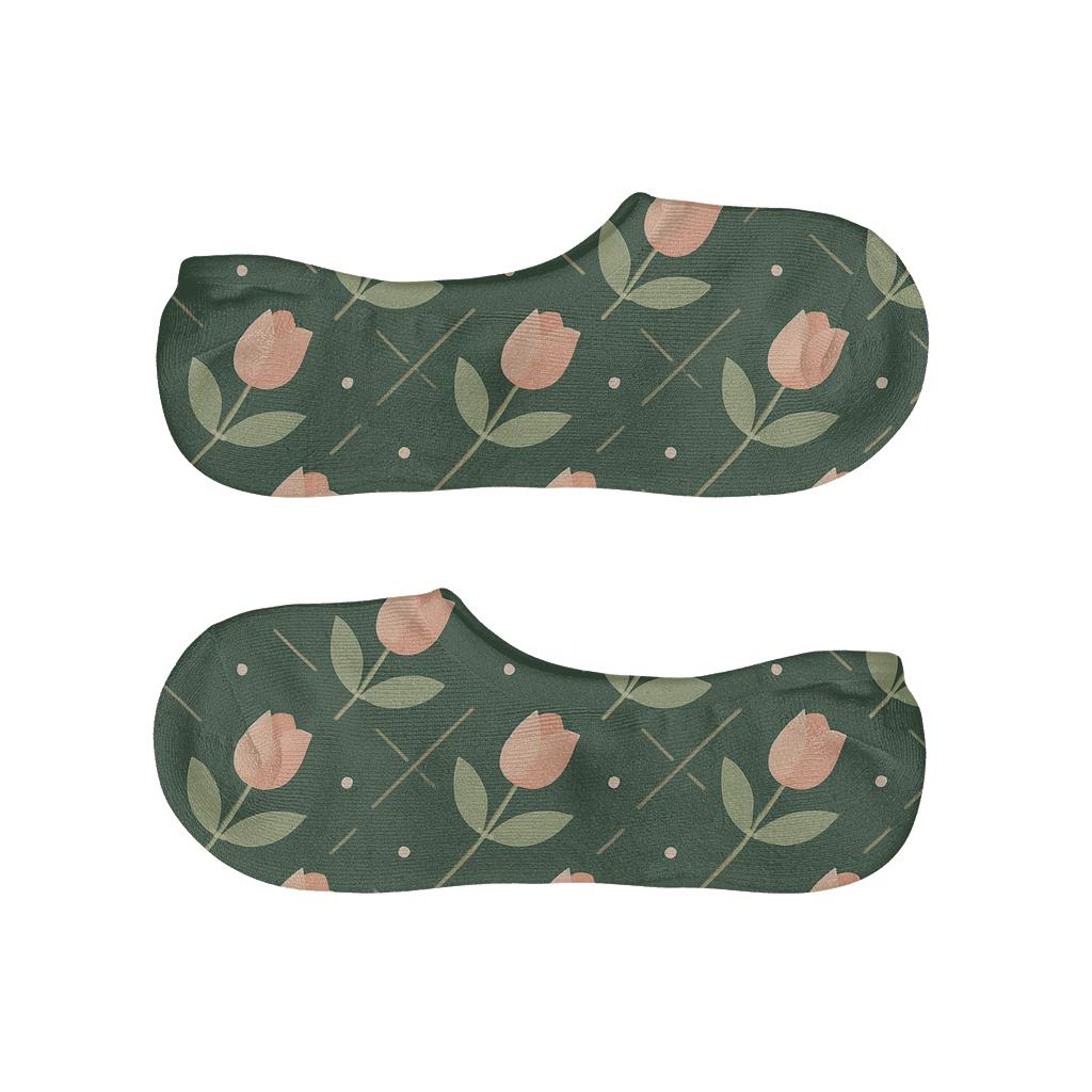 Rosebud Lattice With Valentines Rose Accent comfortable invisible socks