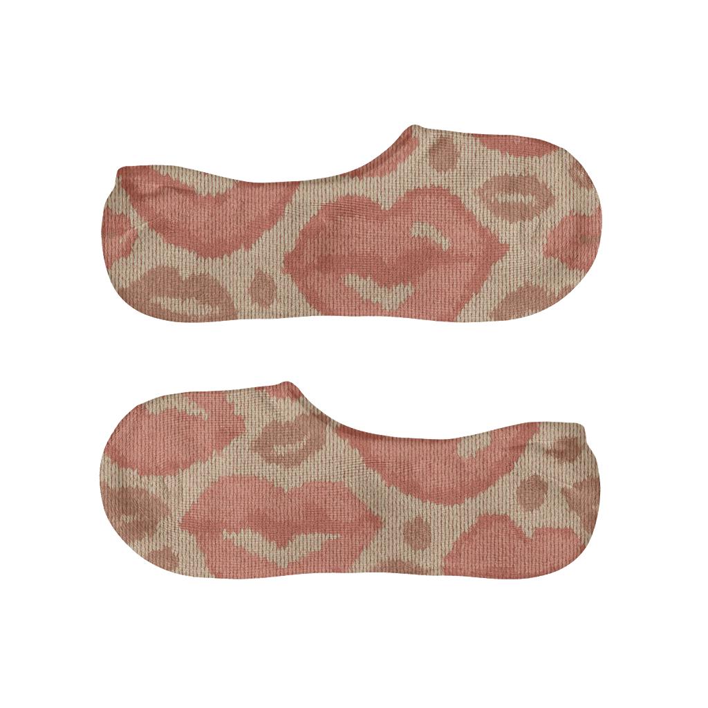 Valentines Knit Illusion Lip Tessellation designer printed no-show socks