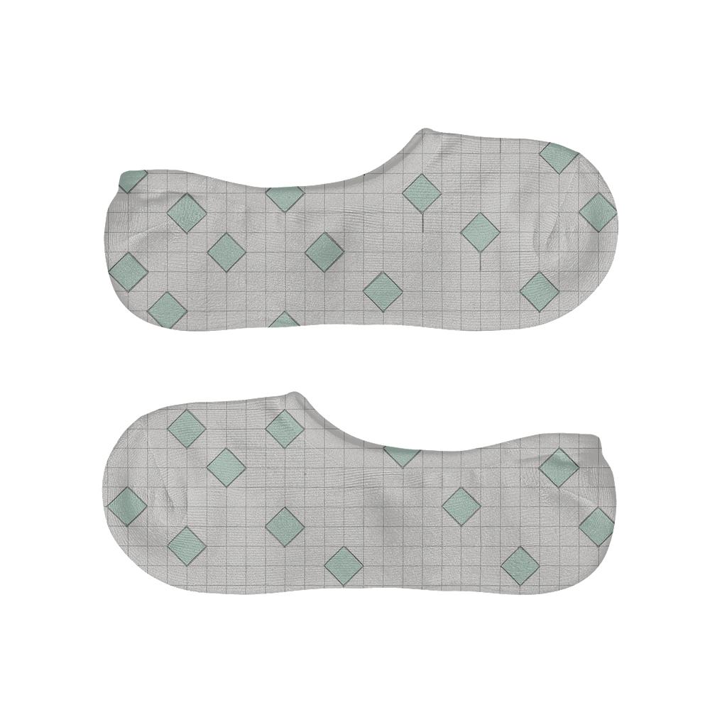 Quiet Diamond Step Grid breathable seamless no-show sockscustom no-show socks
