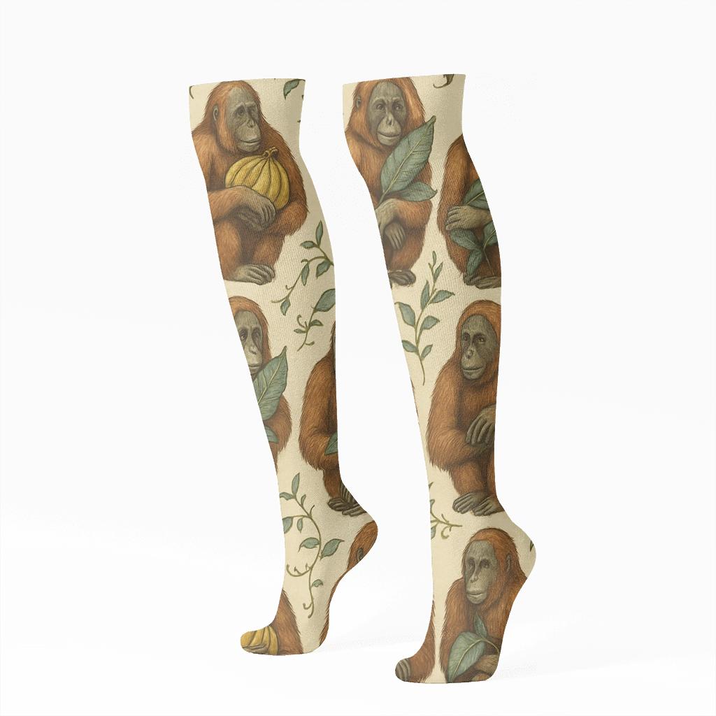 Vintage Jungle Field Notes, Ape Edition stylish athletic knee-high socks