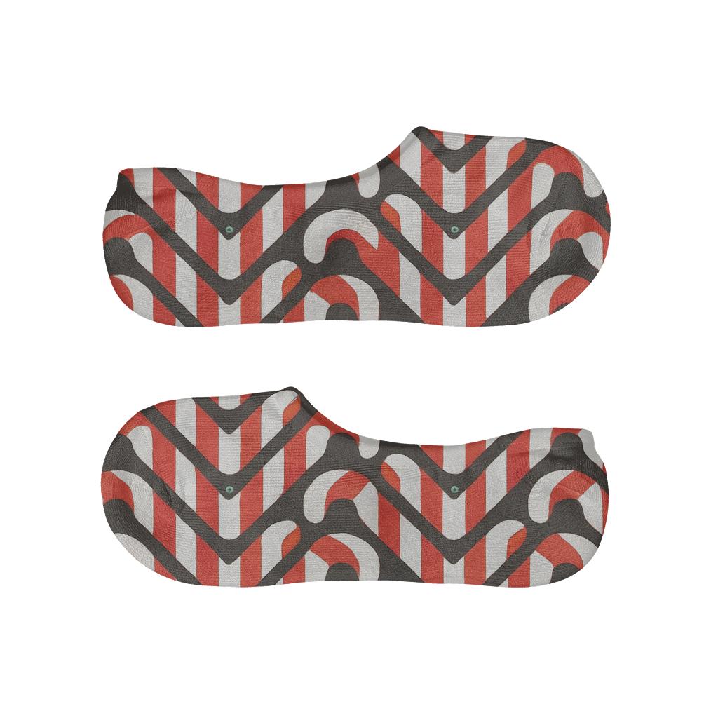 Candy Cane Chevron In Xmas Minimal Graphic comfortable invisible socks