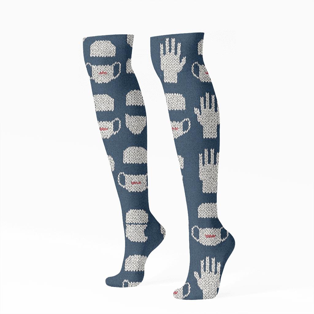 Surgeon Knit Illusion Scrub Lattice personalized knee-high socks