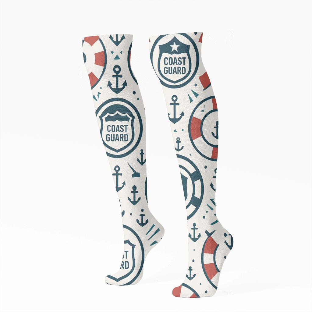 Buoy Lattice With Coast Guard Officer Spotlight premium sports knee-high socks