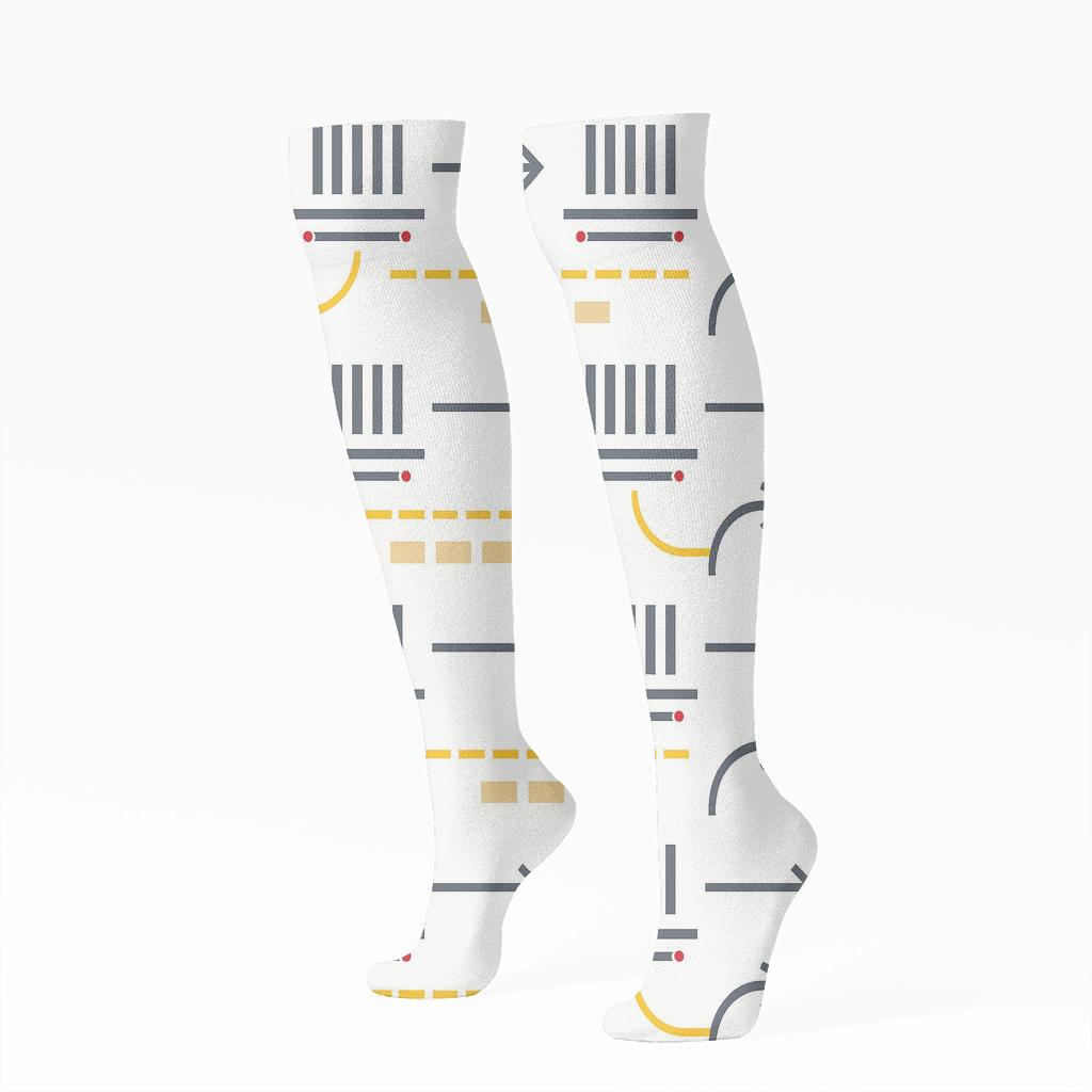 Runway Marking Bands With Air Traffic Controller Signals unique graphic knee-high socks