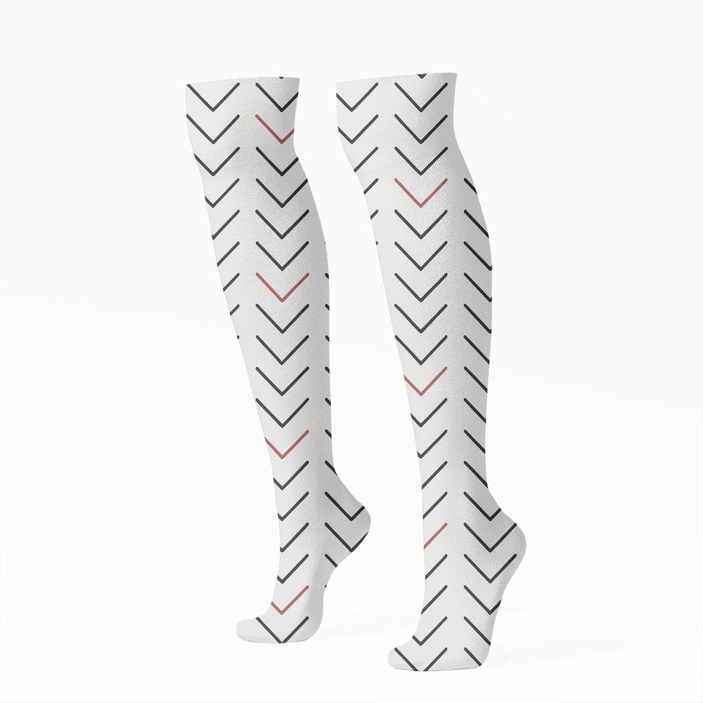 Solar Flare Zig Micro designer print knee-high socks