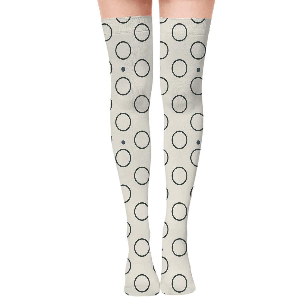 Orbit Dot Lattice comfortable cotton over-the-knee socks