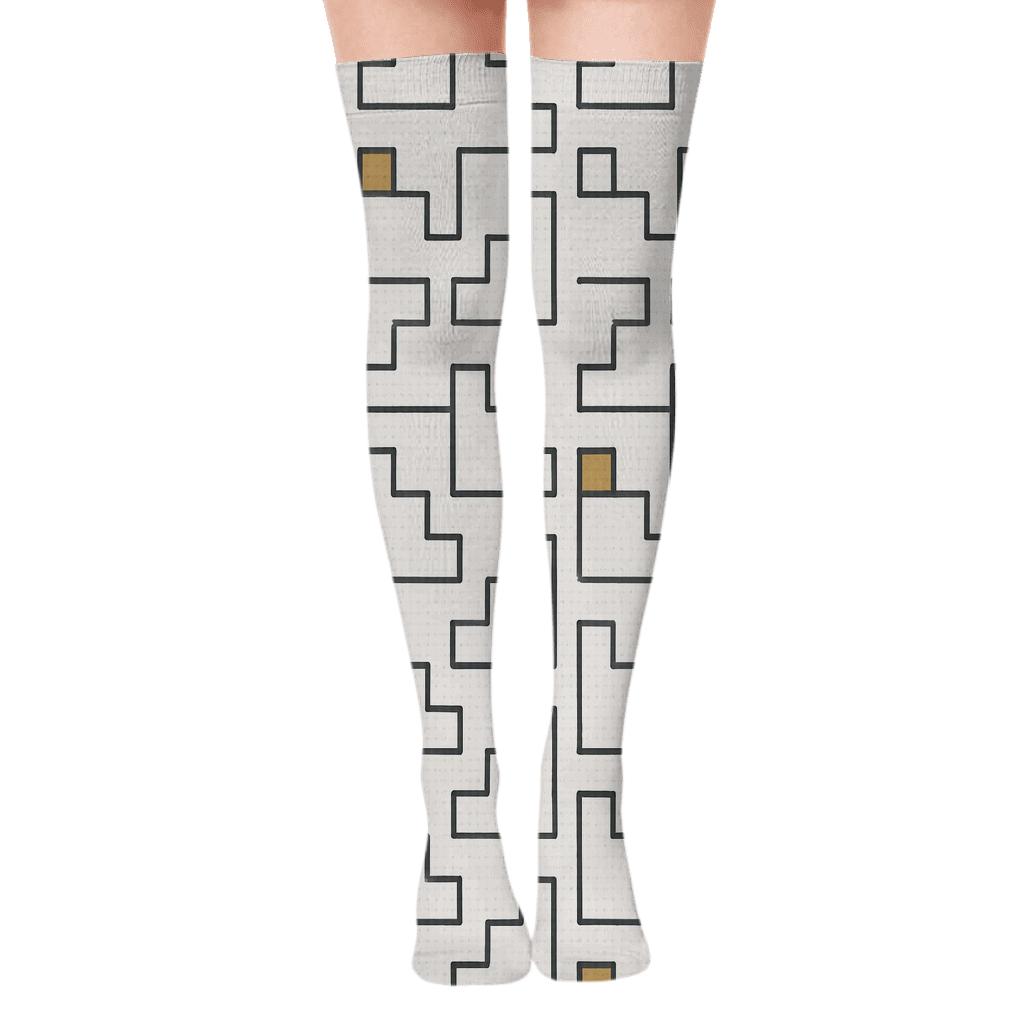 Quasar Grid Step premium cozy over-the-knee socks