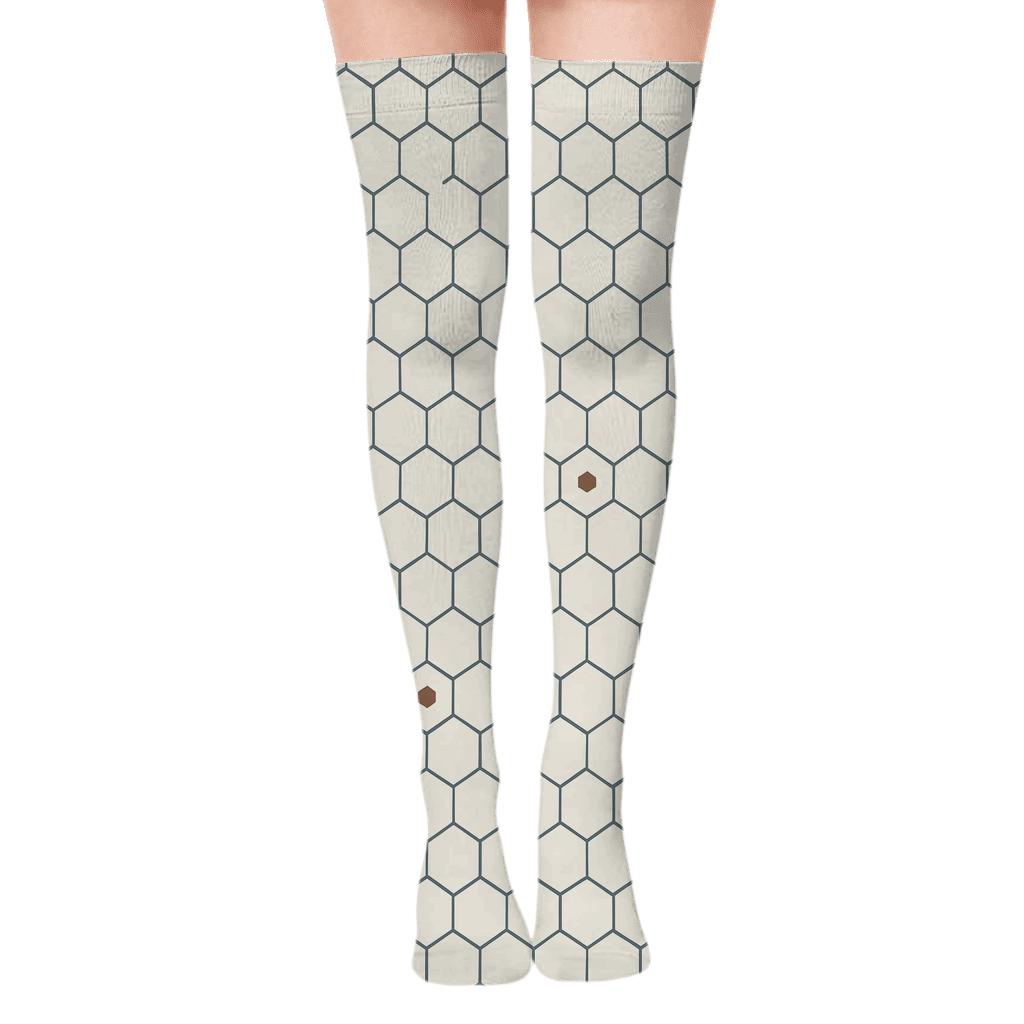 Asteroid Belt Pebble Hex stylish fashion over-the-knee socks