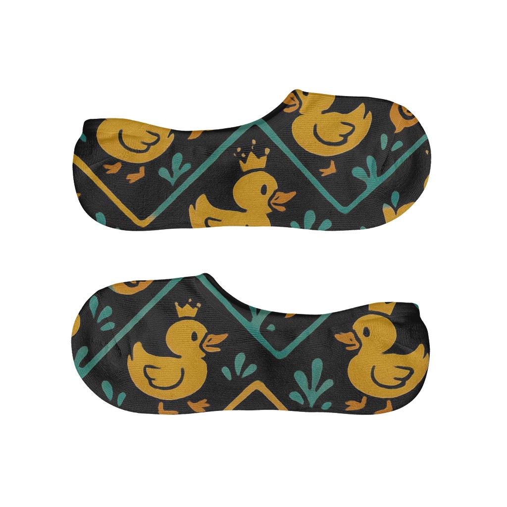 Duck-Crowned Ducklings Chevron anti-slip no-show socks