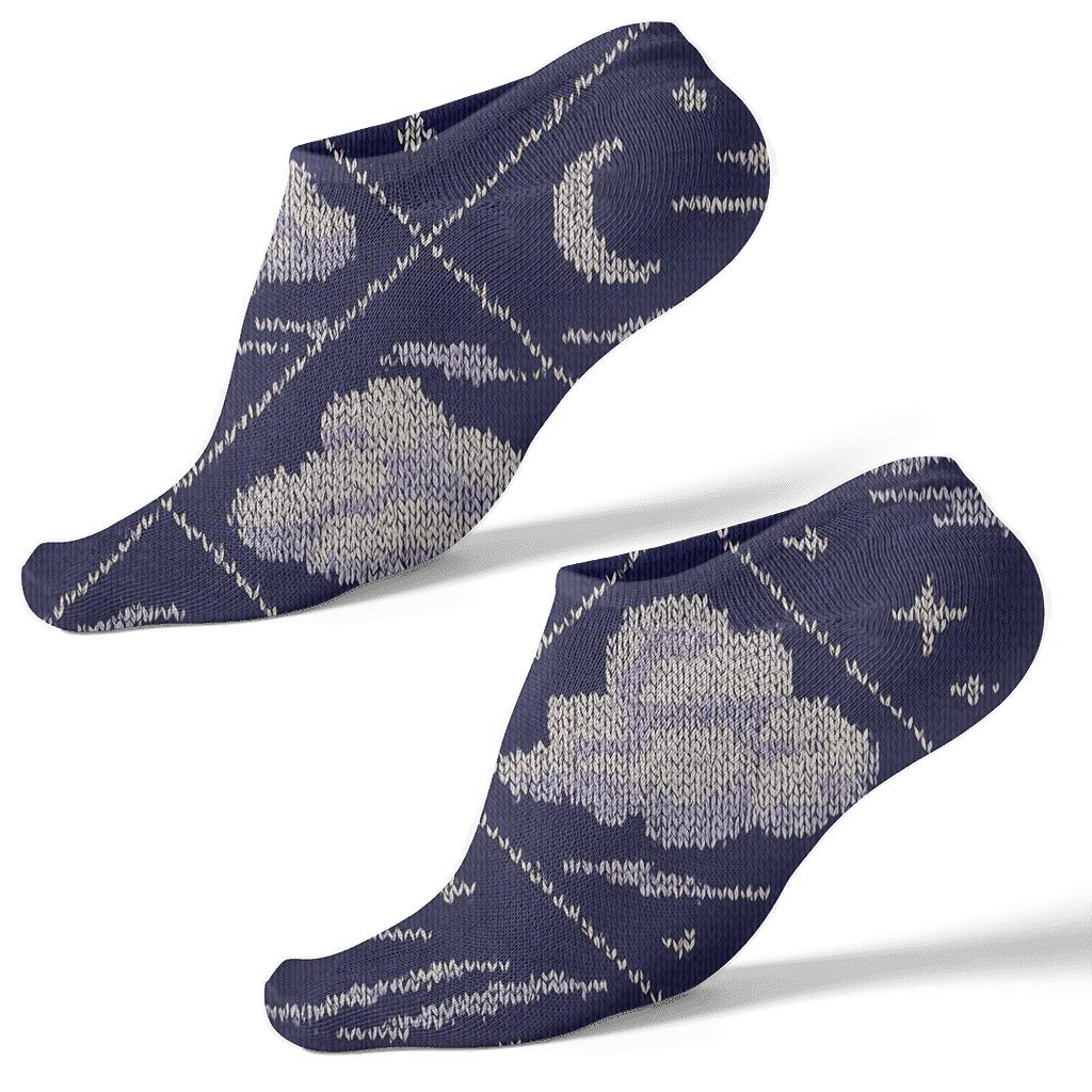 Twilight Star Map With Clouds Weave custom ankle socks