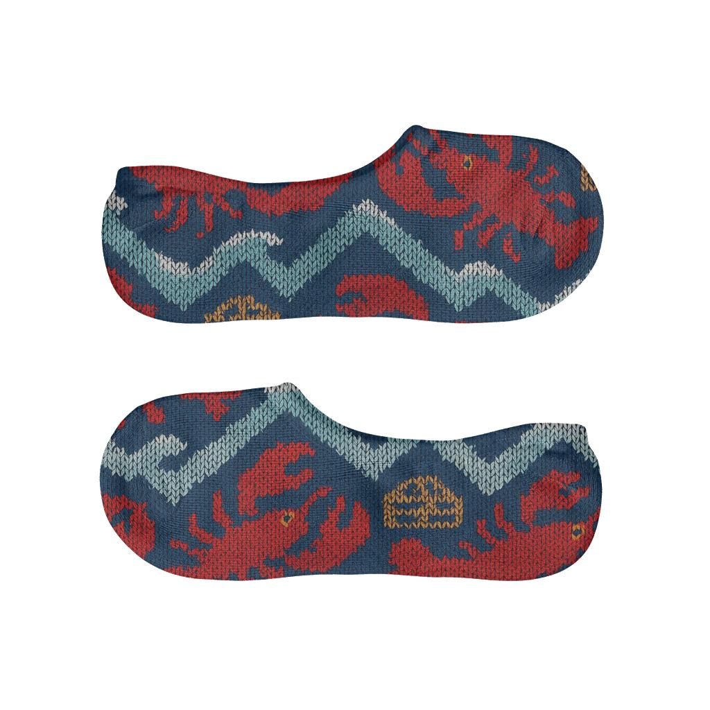 Knitted Illusion Lobster Wave Tessellation personalized no-show socks