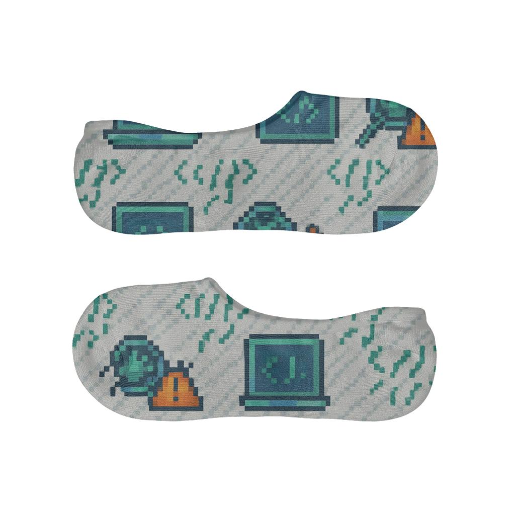 Pixel Icon Parade With Software Developer Interior breathable seamless no-show sockscustom no-show socks