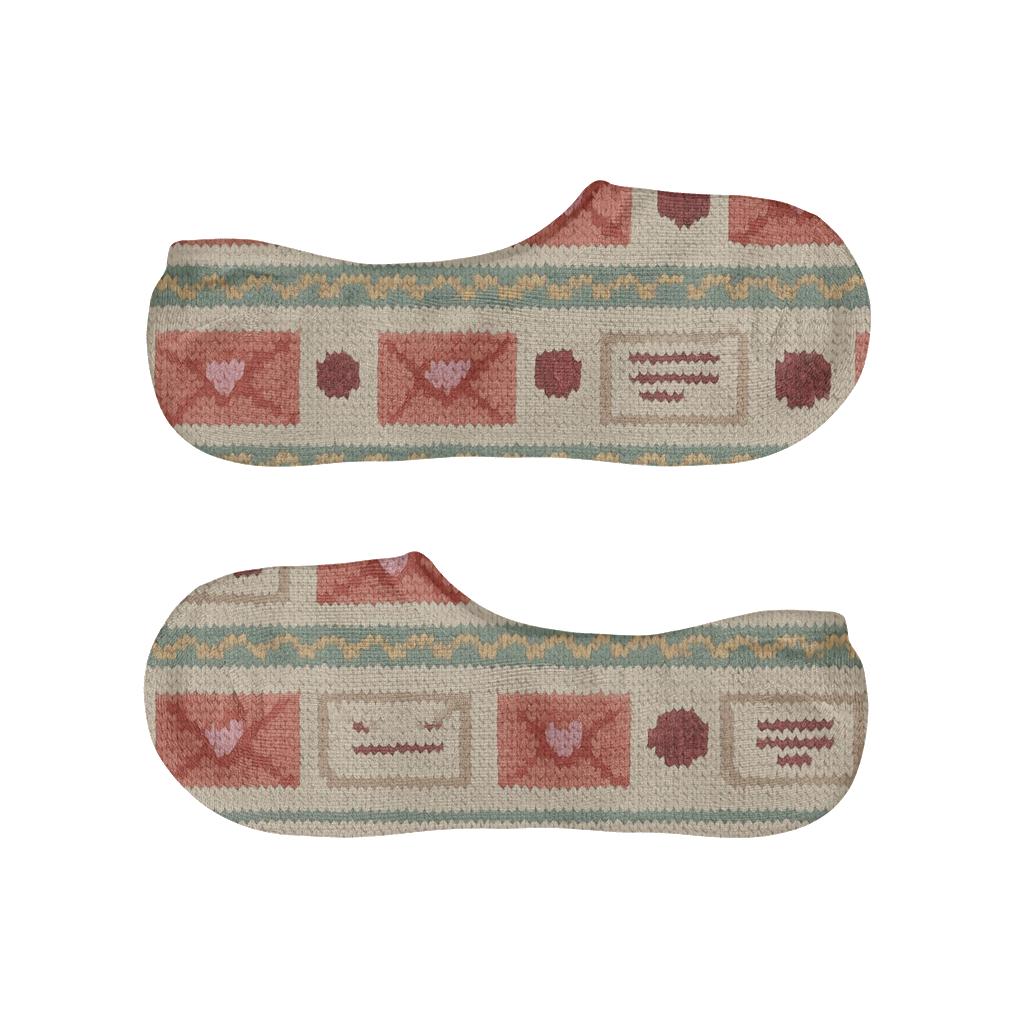 Pastel Ribbon Bands With Love Letter Envelope Motifs trendy no-show sock styles