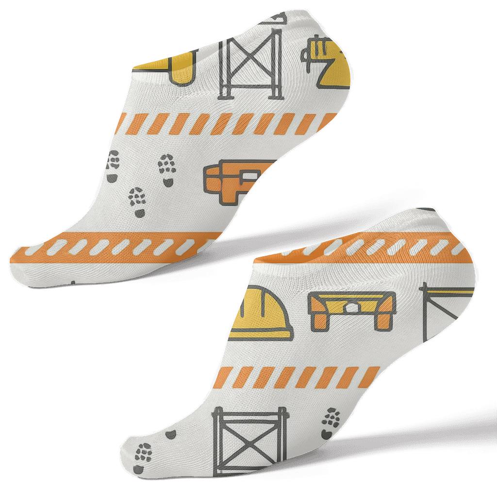 Scaffold Stripe Parade, Construction Worker Edition premium sports ankle socks