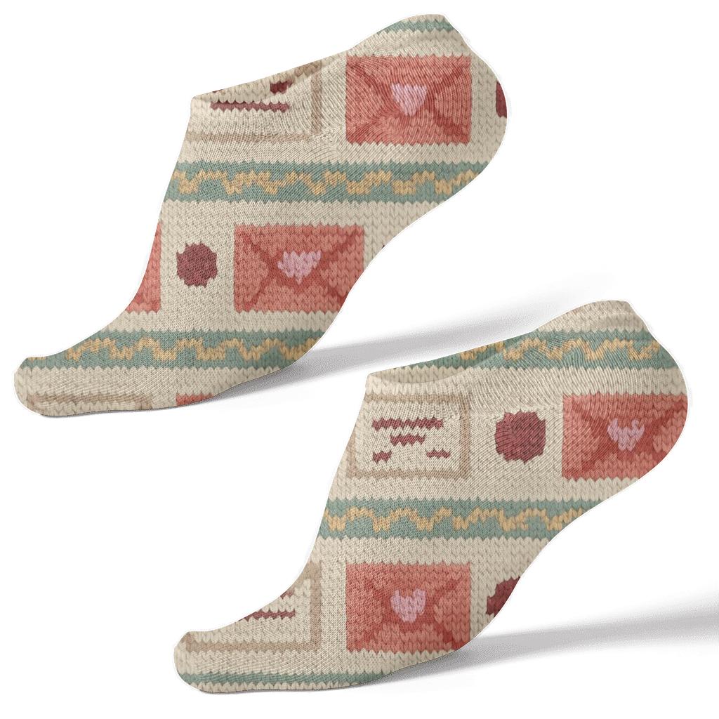 Pastel Ribbon Bands With Love Letter Envelope Motifs soft everyday ankle socks