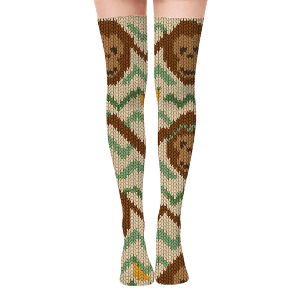 Knit-Ape Canopy Chevron trendy patterned over-the-knee socks