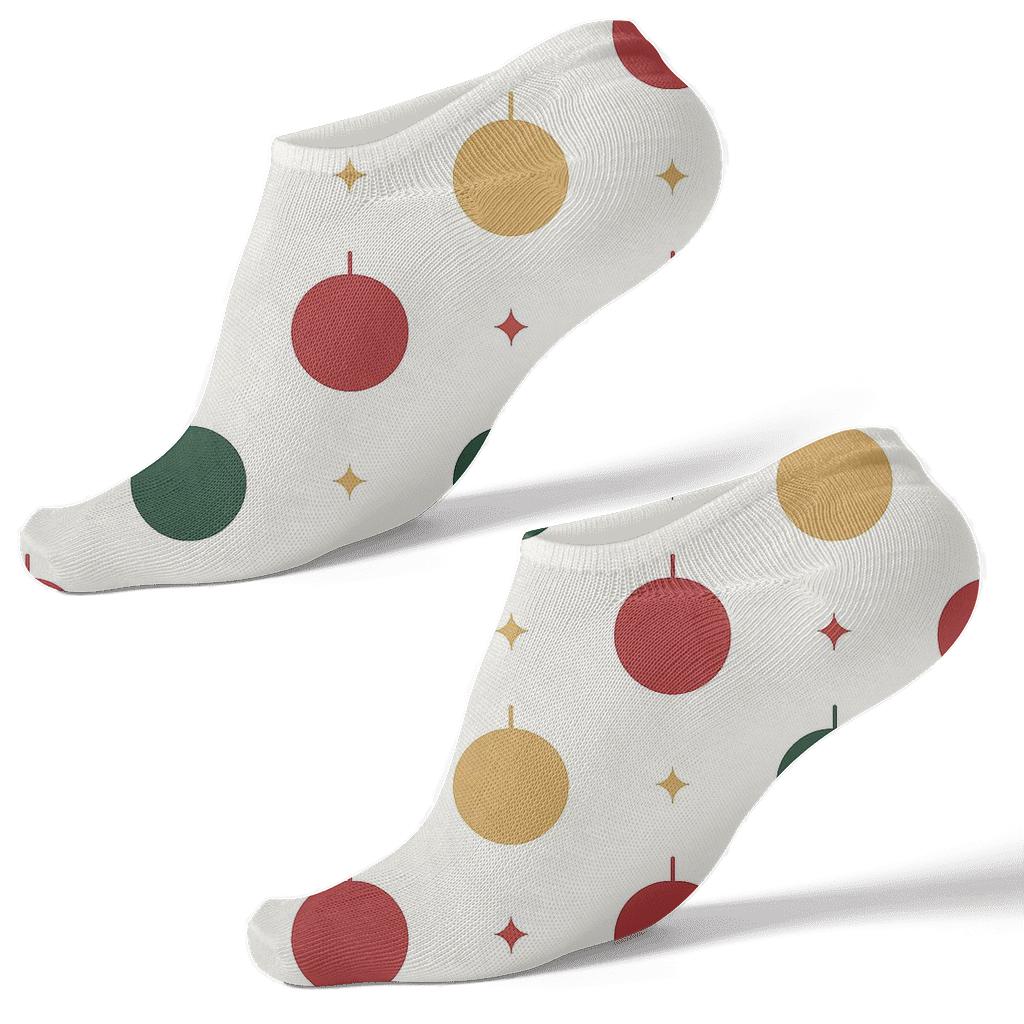 Minimal Holiday Ornament Dot Grid designer print ankle socks