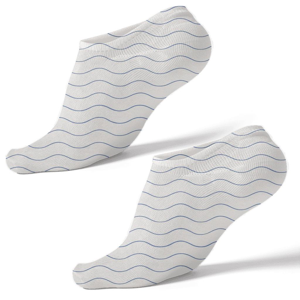 Soft Wave Repeat Lines comfortable cotton ankle socks