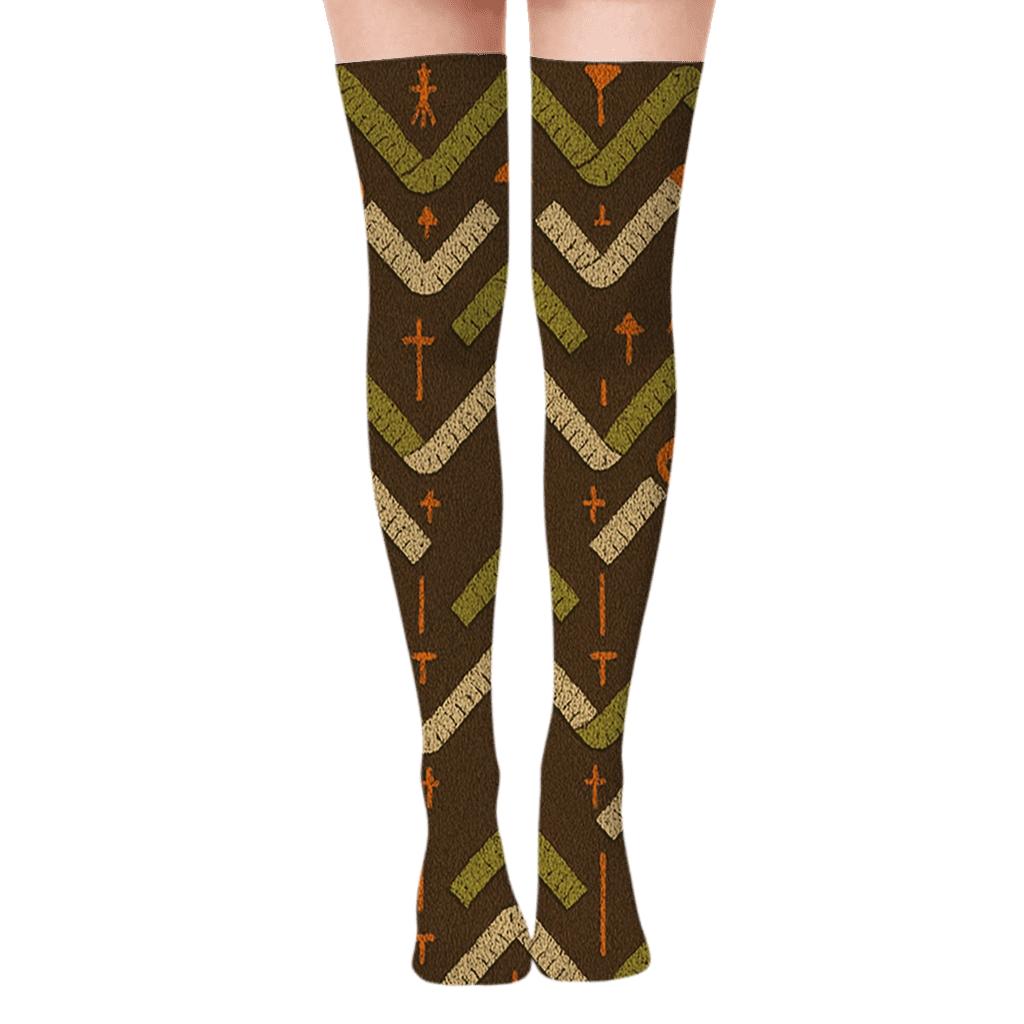 Surveyor-Grade Measuring Tape Chevron personalized over-the-knee socks