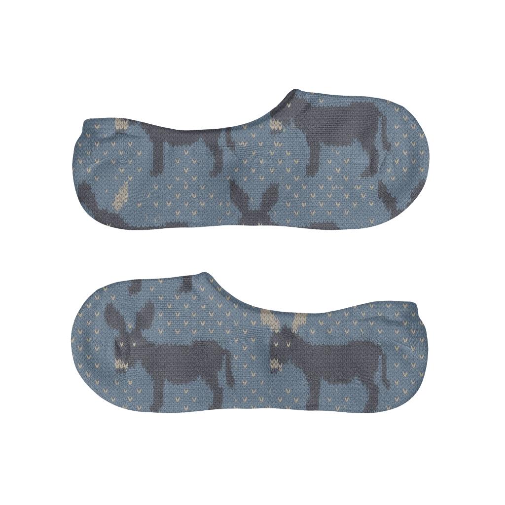 Knitted Illusion Meadow Grid Donkey breathable no-show socks