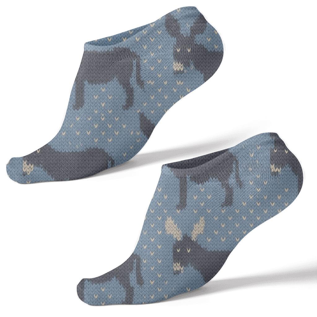 Knitted Illusion Meadow Grid Donkey unique graphic ankle socks