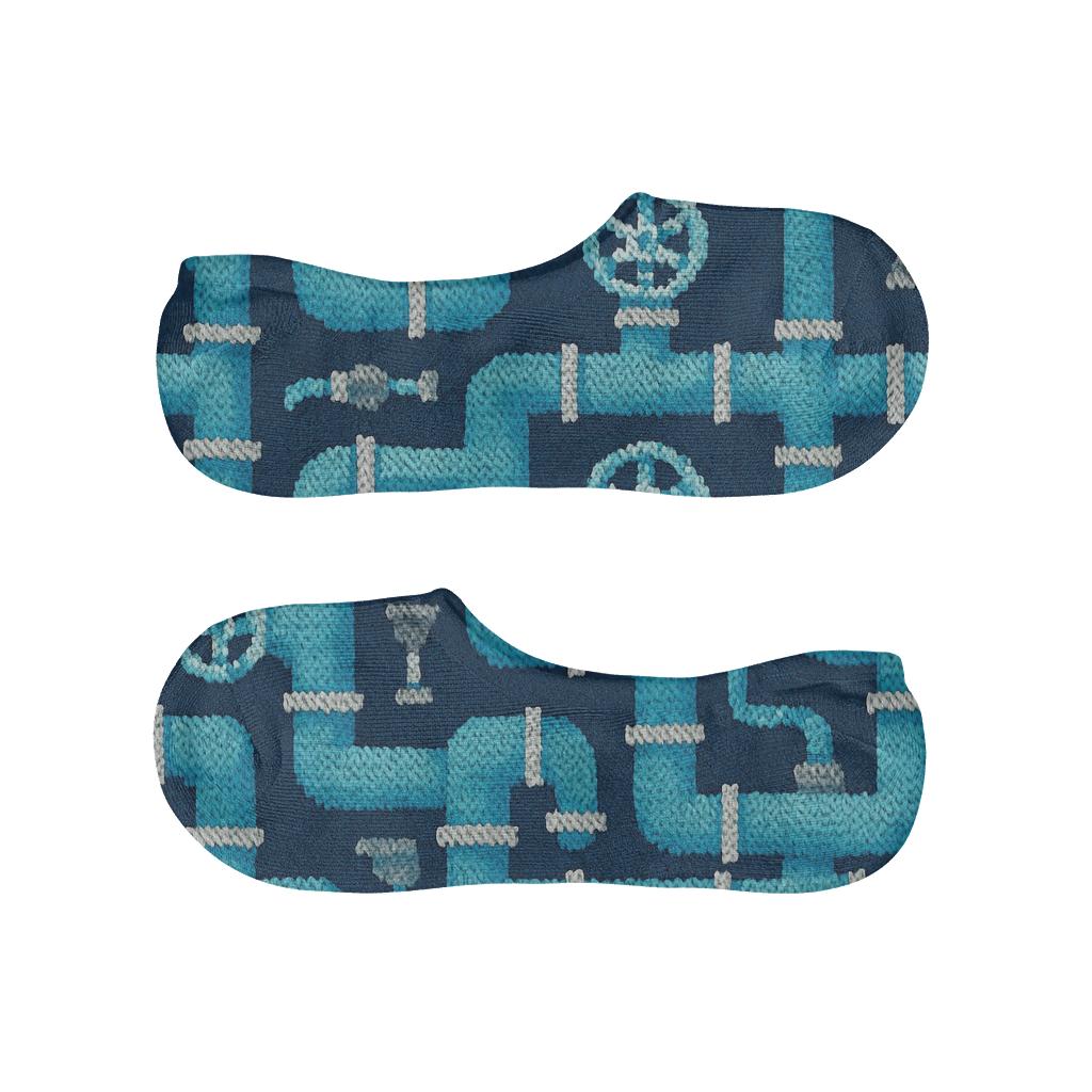 Knitted Plumber Pipe Lattice Illusion anti-slip no-show socks