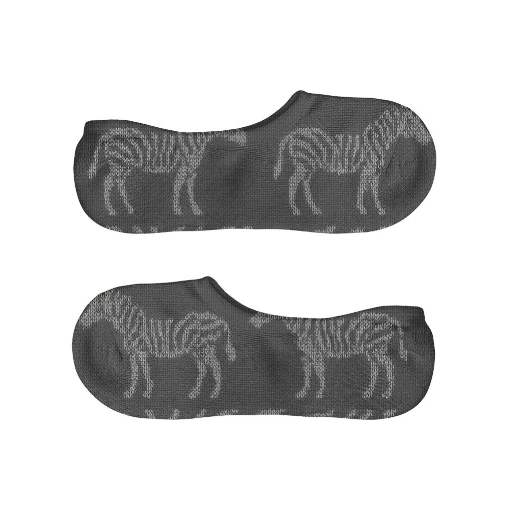 Knitted Illusion Zebra Silhouette Stripe Bands soft cotton no-show socks