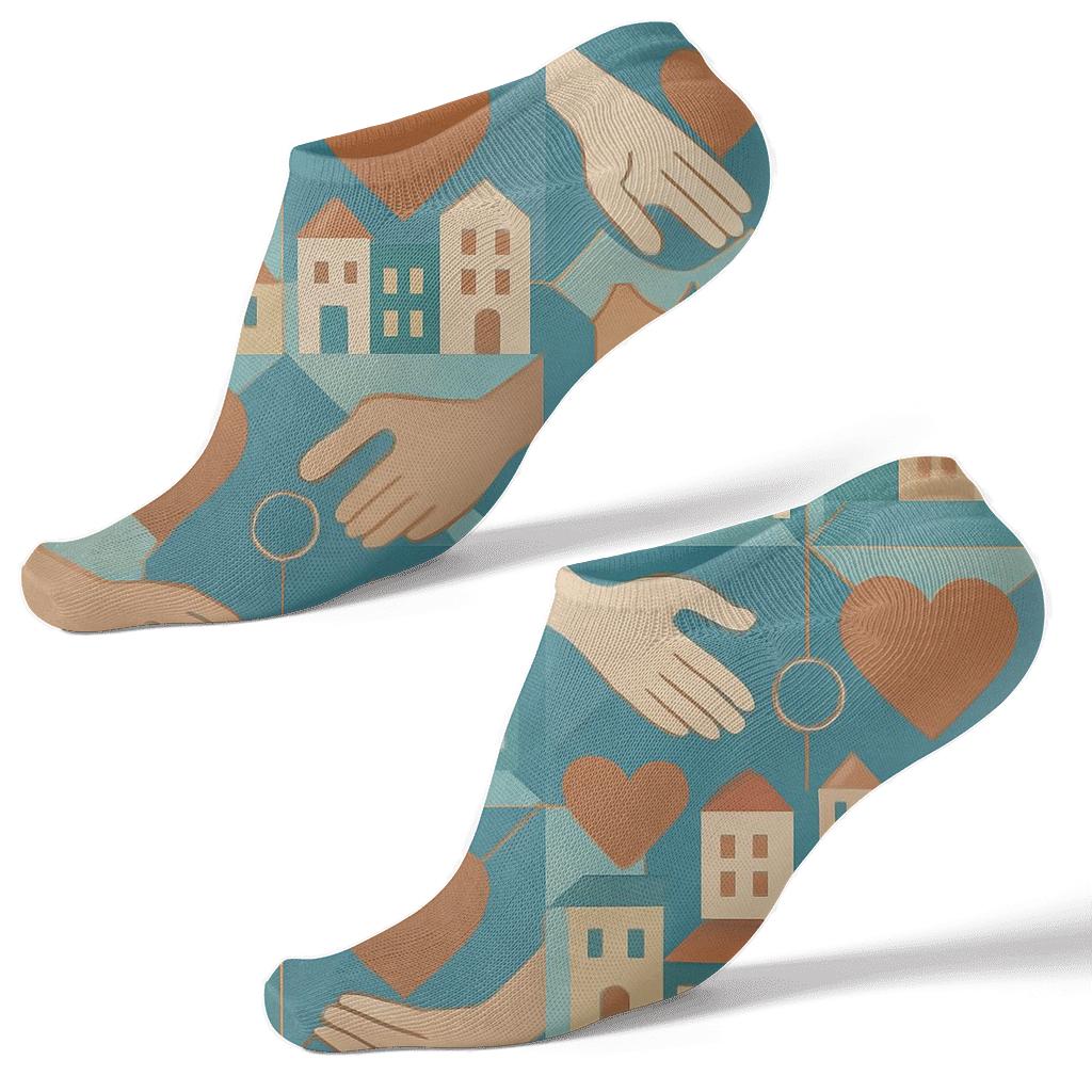 Community Quilt Tessellation Social Worker Edition personalized ankle socks