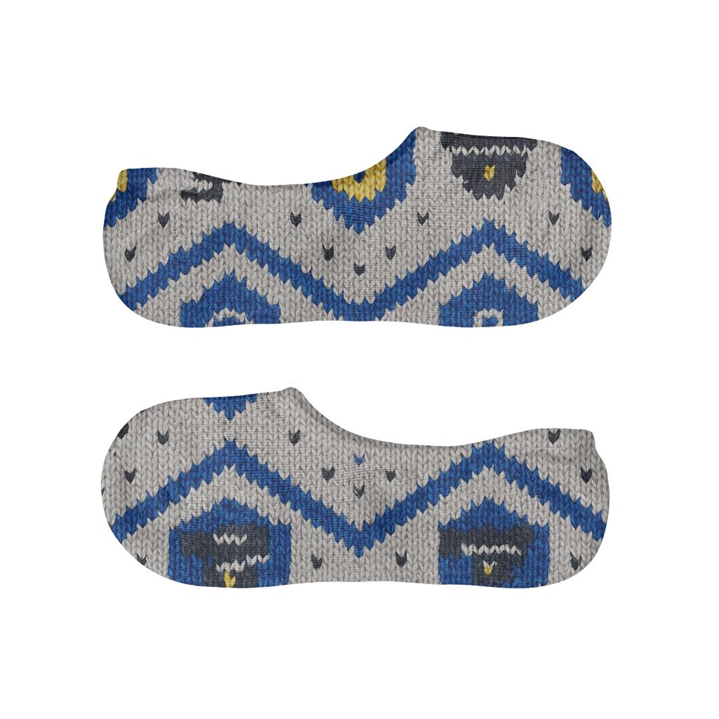 Security Guard Knit Illusion Badge Chevron designer printed no-show socks