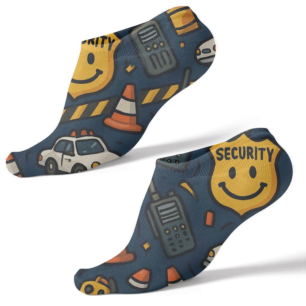Checkpoint Parade With Security Guard Motifs comfortable cotton ankle socks