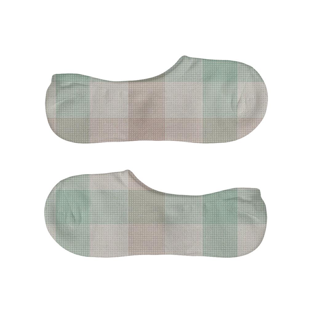 Pastel Mint And Blush Gingham Blocks With Nested Progressive Checks trendy no-show sock styles