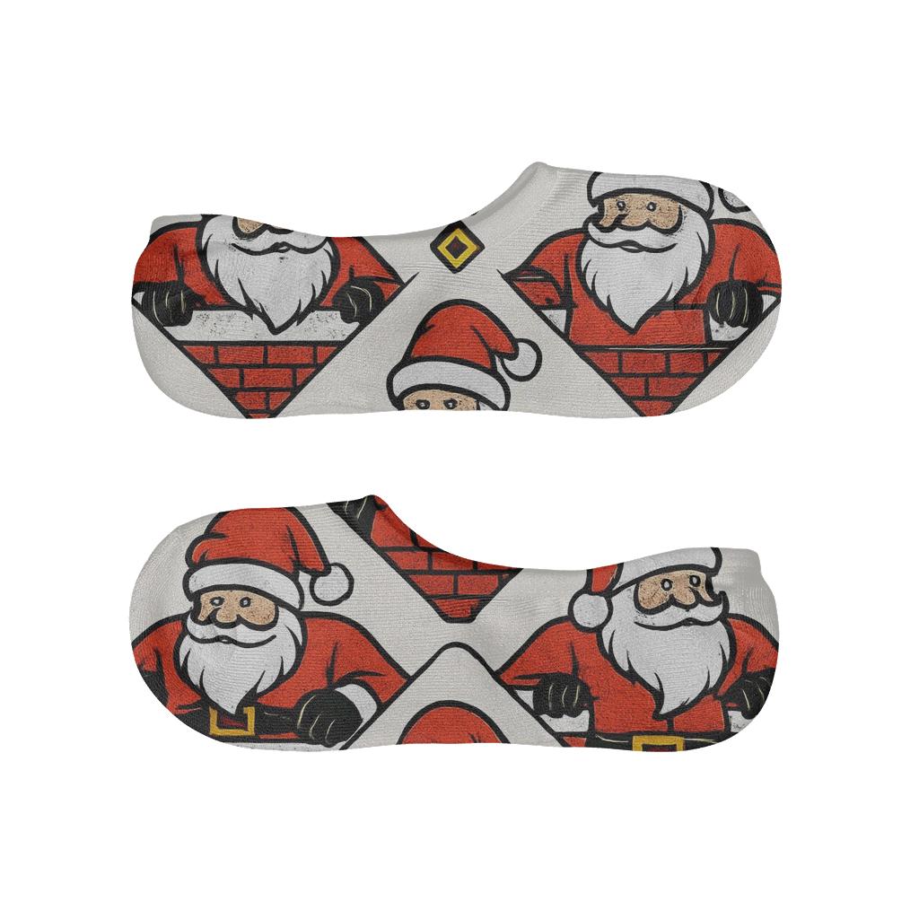 Pop Art Collage Santa Chimney Tessellation trendy no-show sock styles