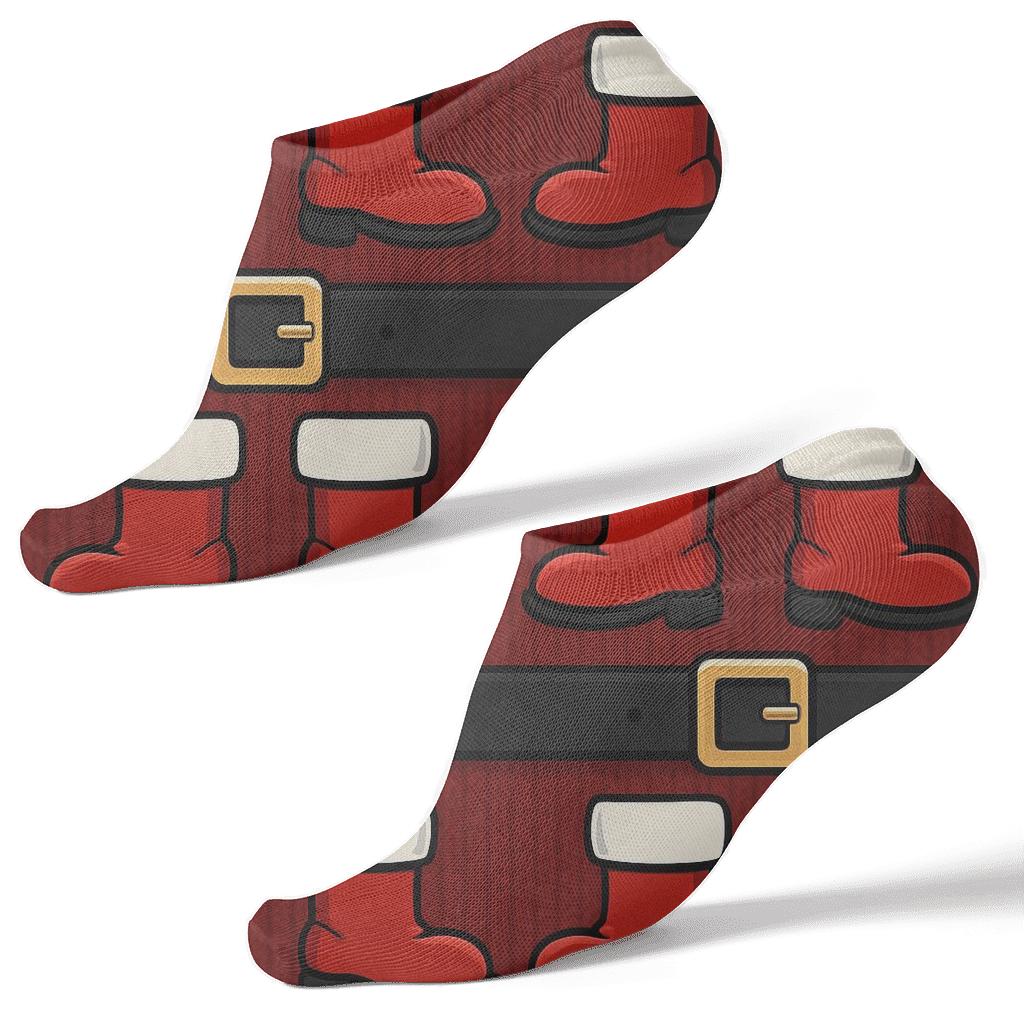 Belt Buckle Borders In Santa Style premium sports ankle socks