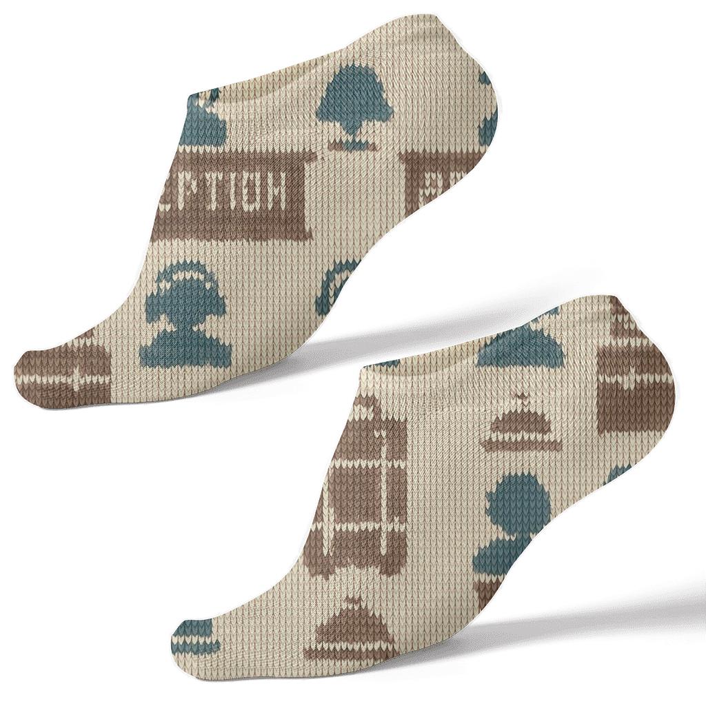 Hotel Receptionist Knit Illusion Lobby Icons premium sports ankle socks