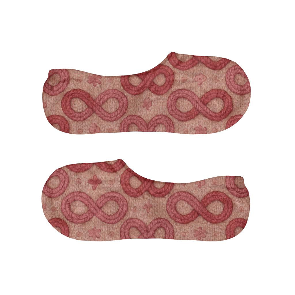 Cherry Knit Illusion Valentine S Infinity Heart Tiling anti-slip no-show socks