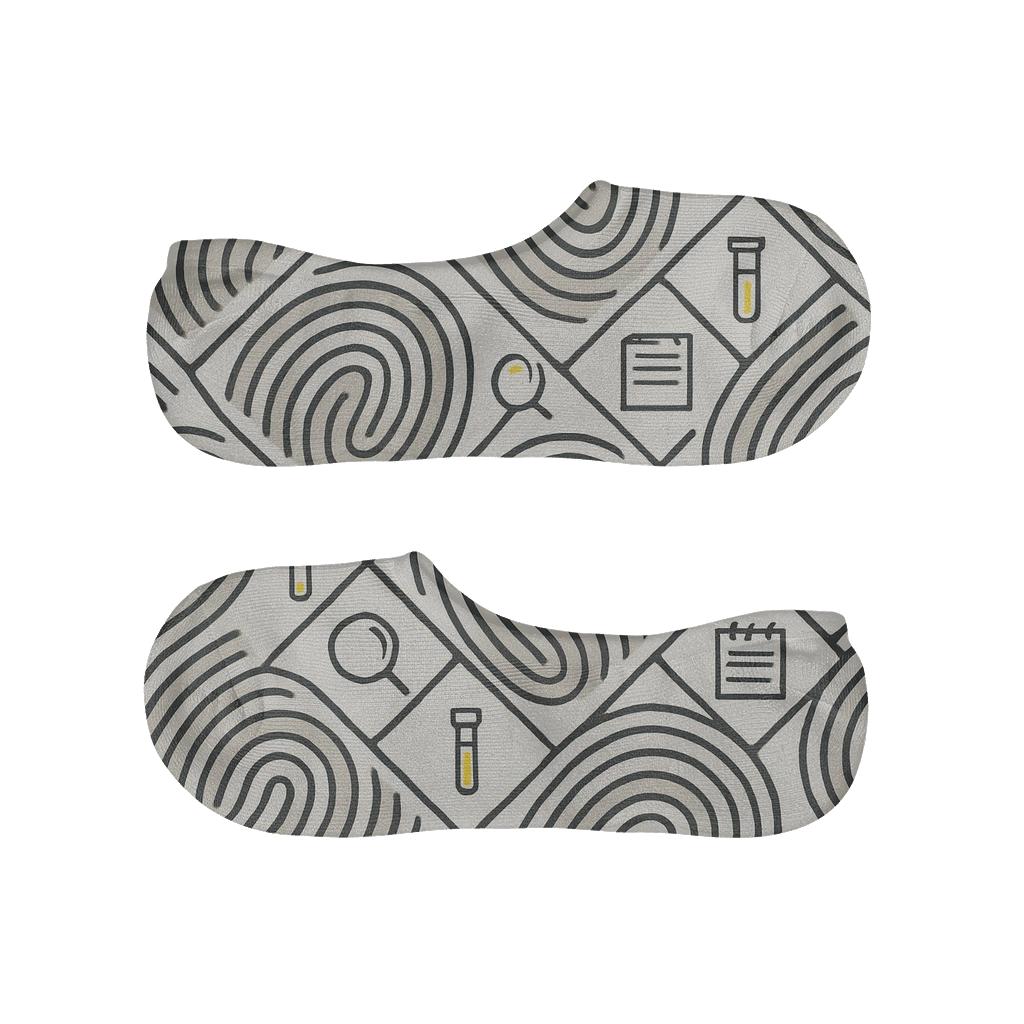 Crime Scene Investigator Fingerprint Lattice Study trendy no-show sock styles