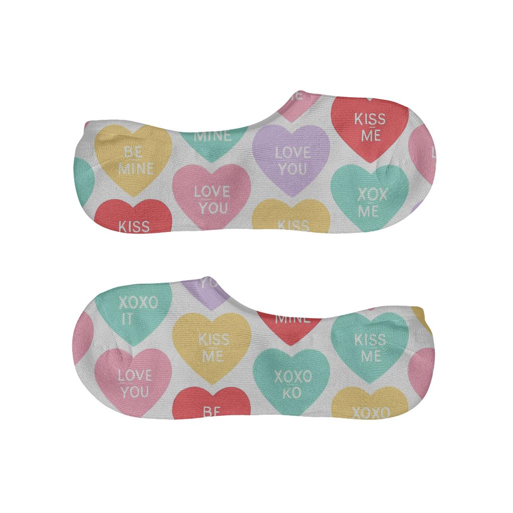 Minimal Candy Heart Tessellation, Valentines Candy Heart unique hidden socks