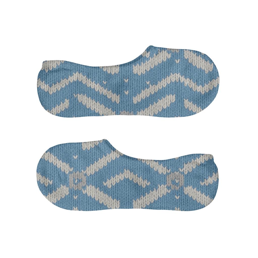 Knitted Airplane Propeller Chevron designer printed no-show socks