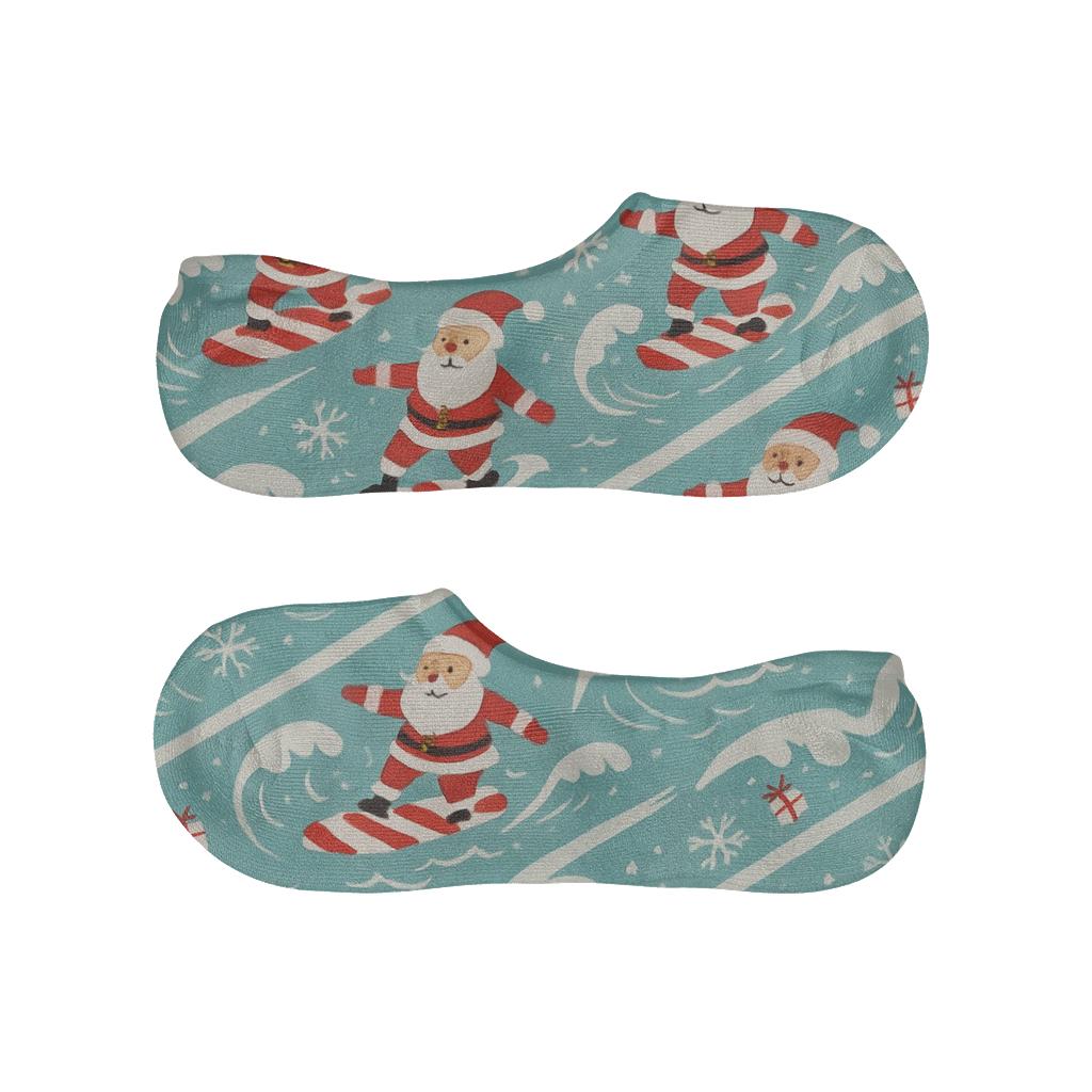 Santa Surfing Xmas Stripe Repeat unique hidden socks