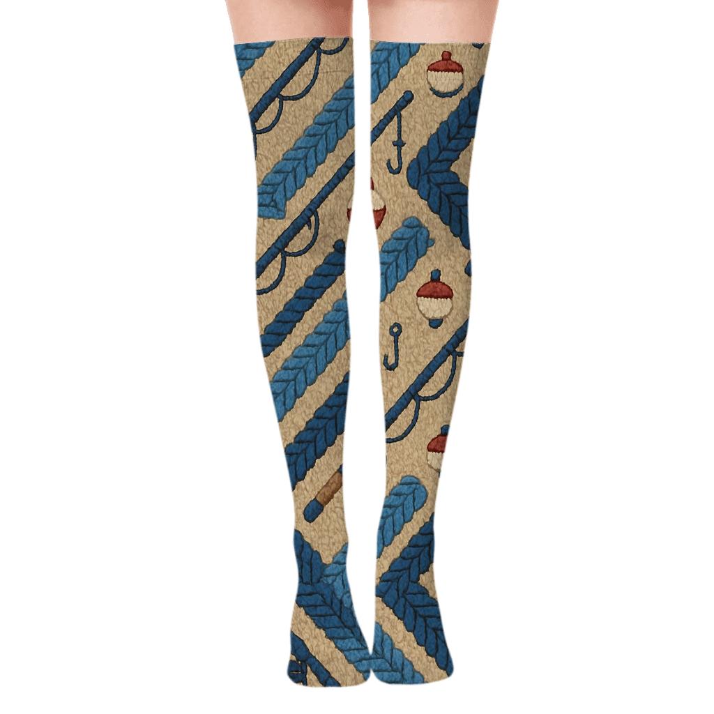 River Knit Illusion For Fisher Weekend comfortable cotton over-the-knee socks
