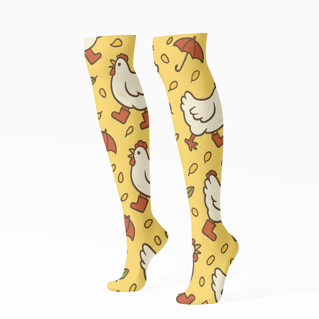 Rain Boot Chicken Barn Party Repeat soft everyday knee-high socks
