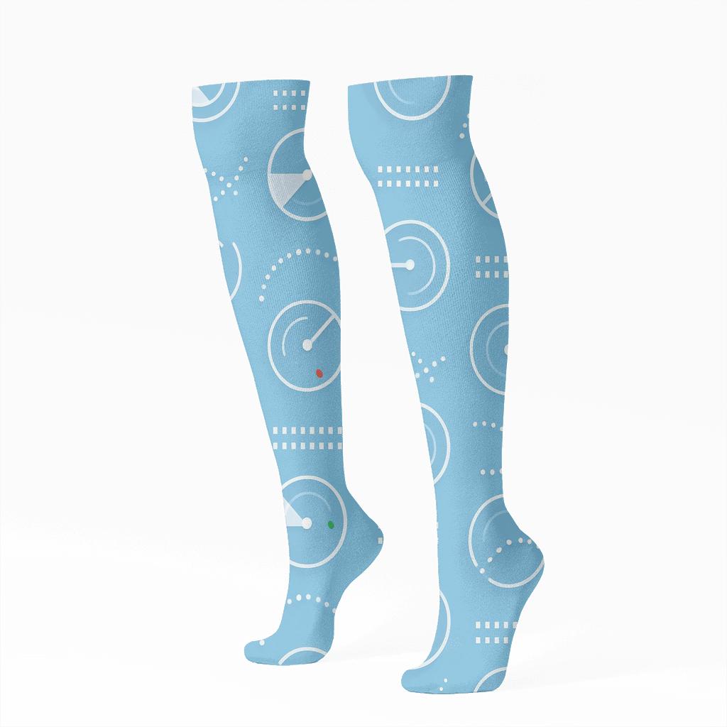 Radar Grid With Air Traffic Controller Calm stylish athletic knee-high socks