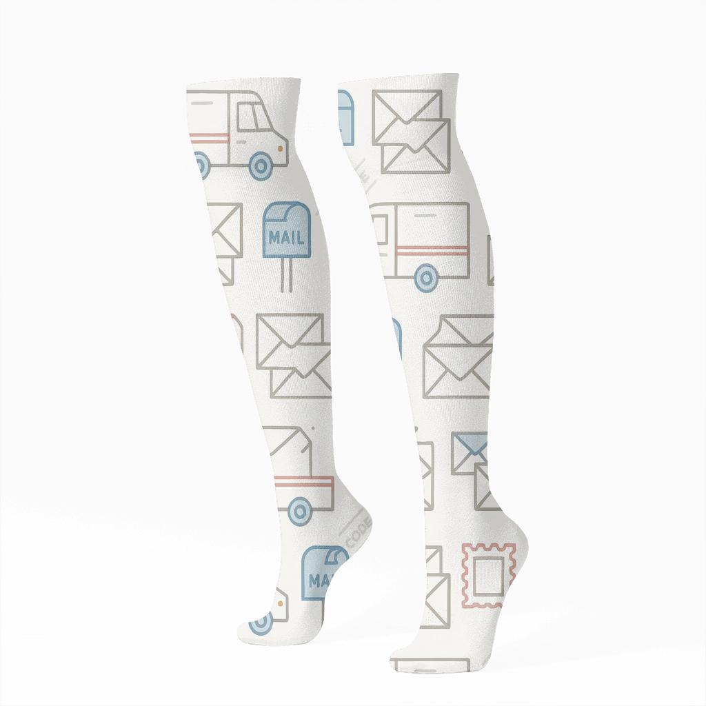 Delivery Grid With Mail Carrier Mini Posters soft everyday knee-high socks