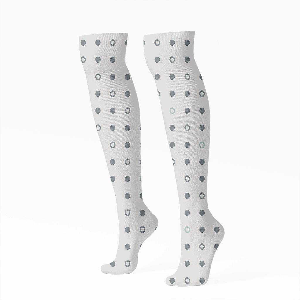 Offset Brick Dot Relay stylish athletic knee-high socks